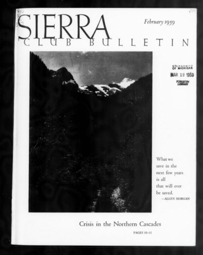 Sierra Club Bulletin 1959 Vol 44 No 2 February cover